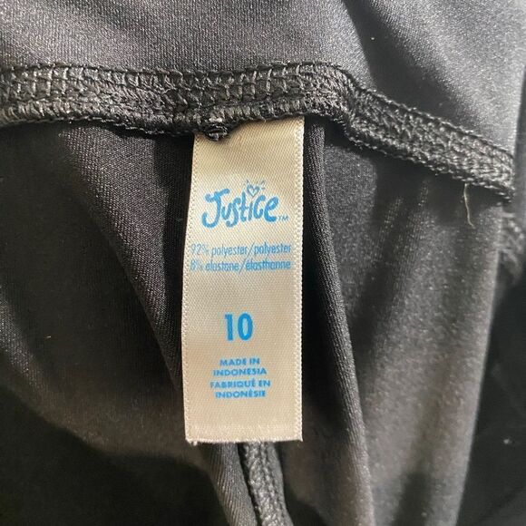 Justice black dance leggings 92% Polyester size 10 - Picture 6 of 6